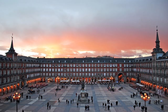 Vista da Plaza Mayor em Madri