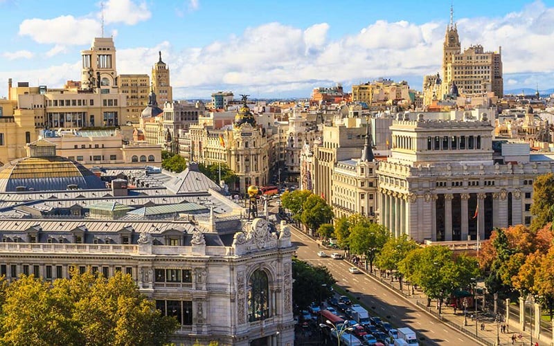 Cidade de Madri na primavera