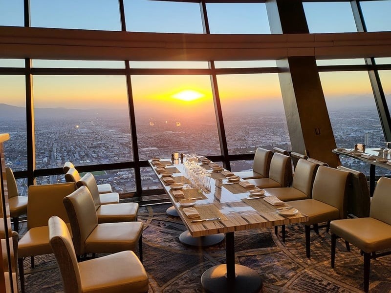 Vista do restaurante Top Of The World em Las Vegas