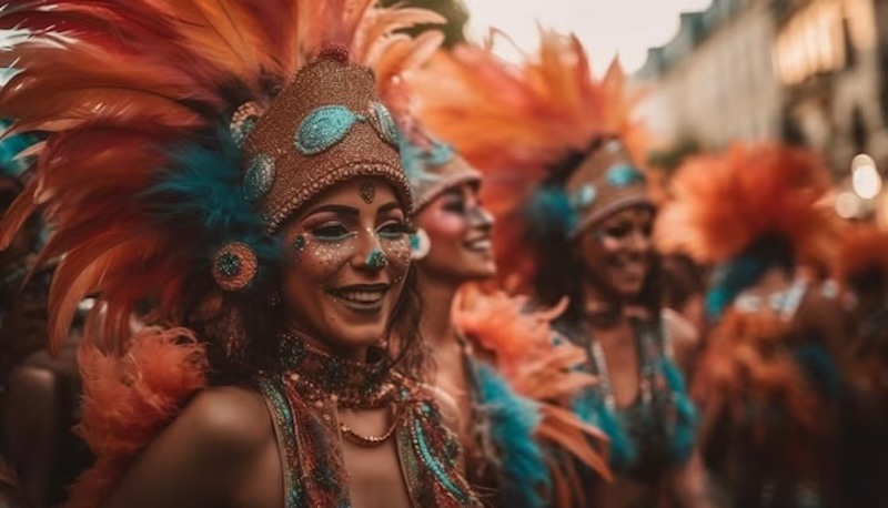 Pessoas fantasiadas no Carnaval