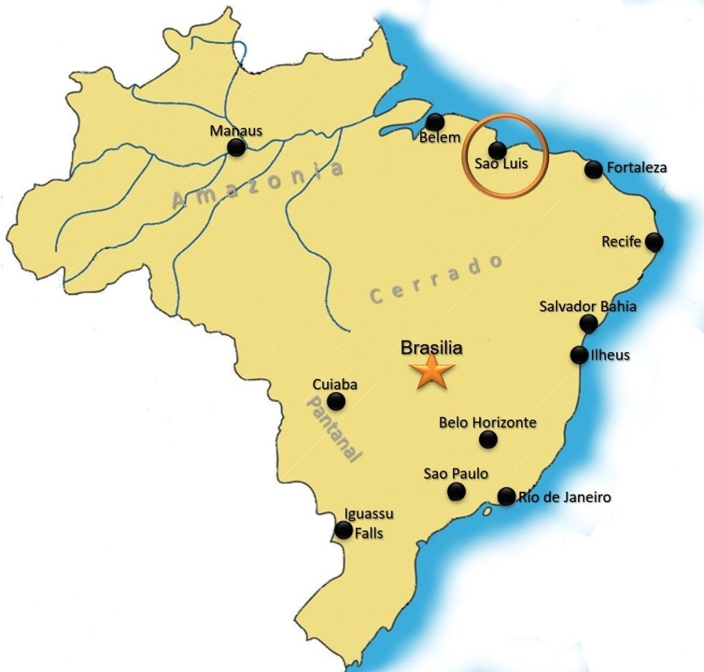 São Luís no mapa brasileiro