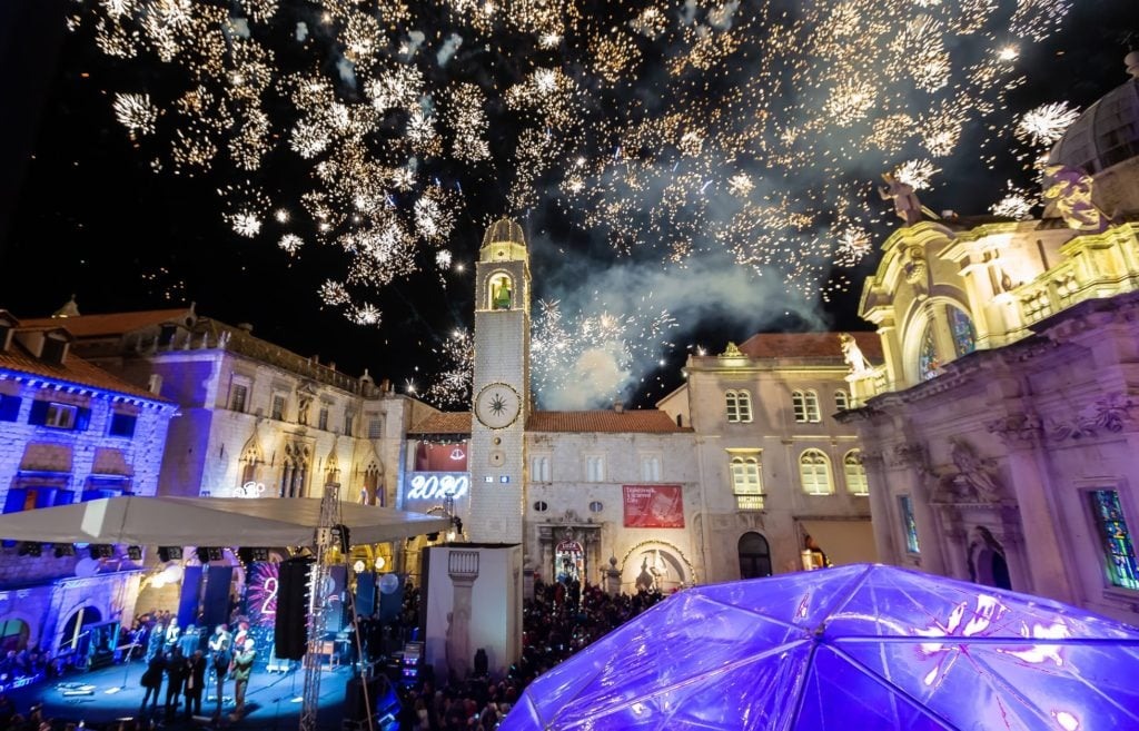 Fogos no Ano Novo de Dubrovnik