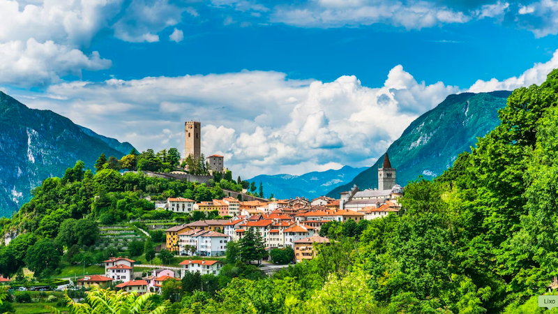 Paisagem de Friuli Venezia Giulia na Itália