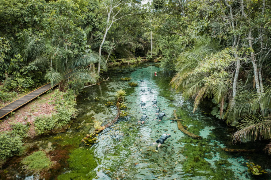 Flutuação na Nascente Azul