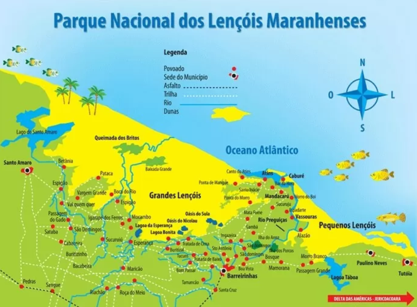 Mapa Lençóis Maranhenses