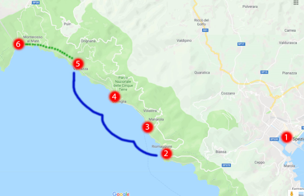 Mapa de Cinque Terre