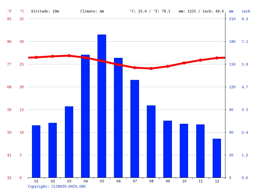 Gráfico de clima em Salvador